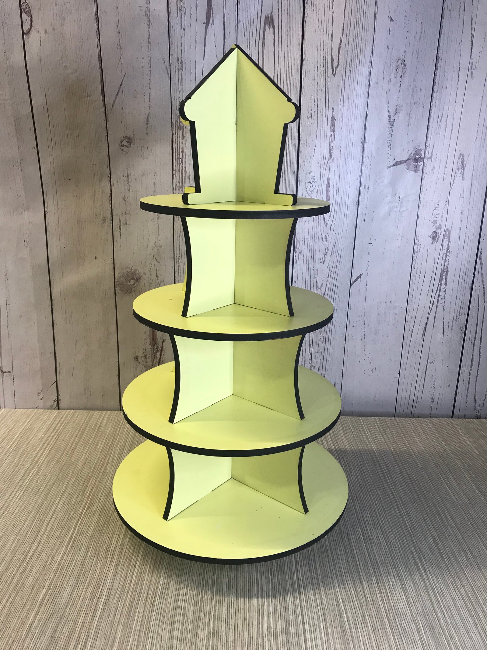 Porta Postres Circo Amarillo Madera