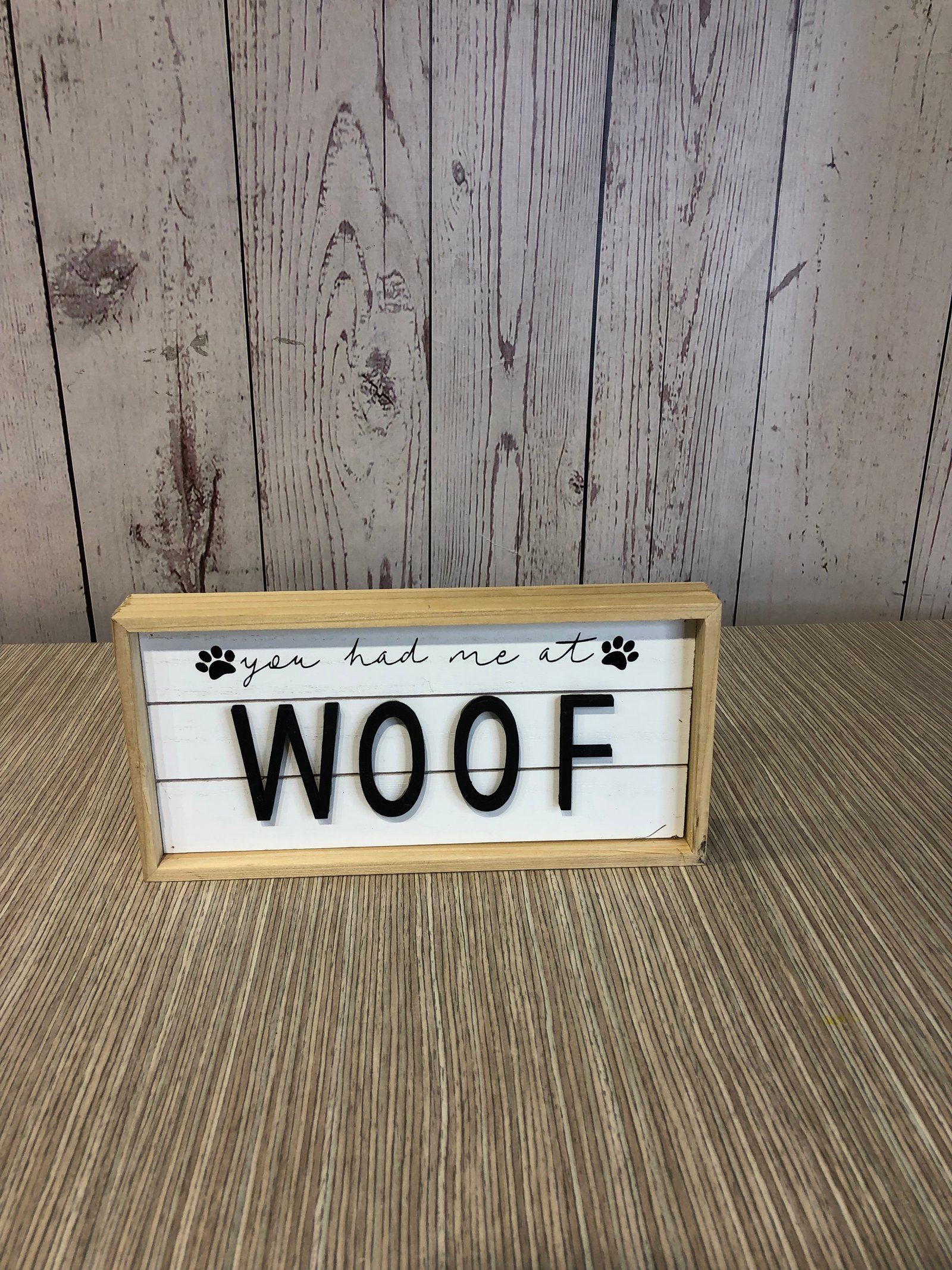 decorativo madera letras negras woof 