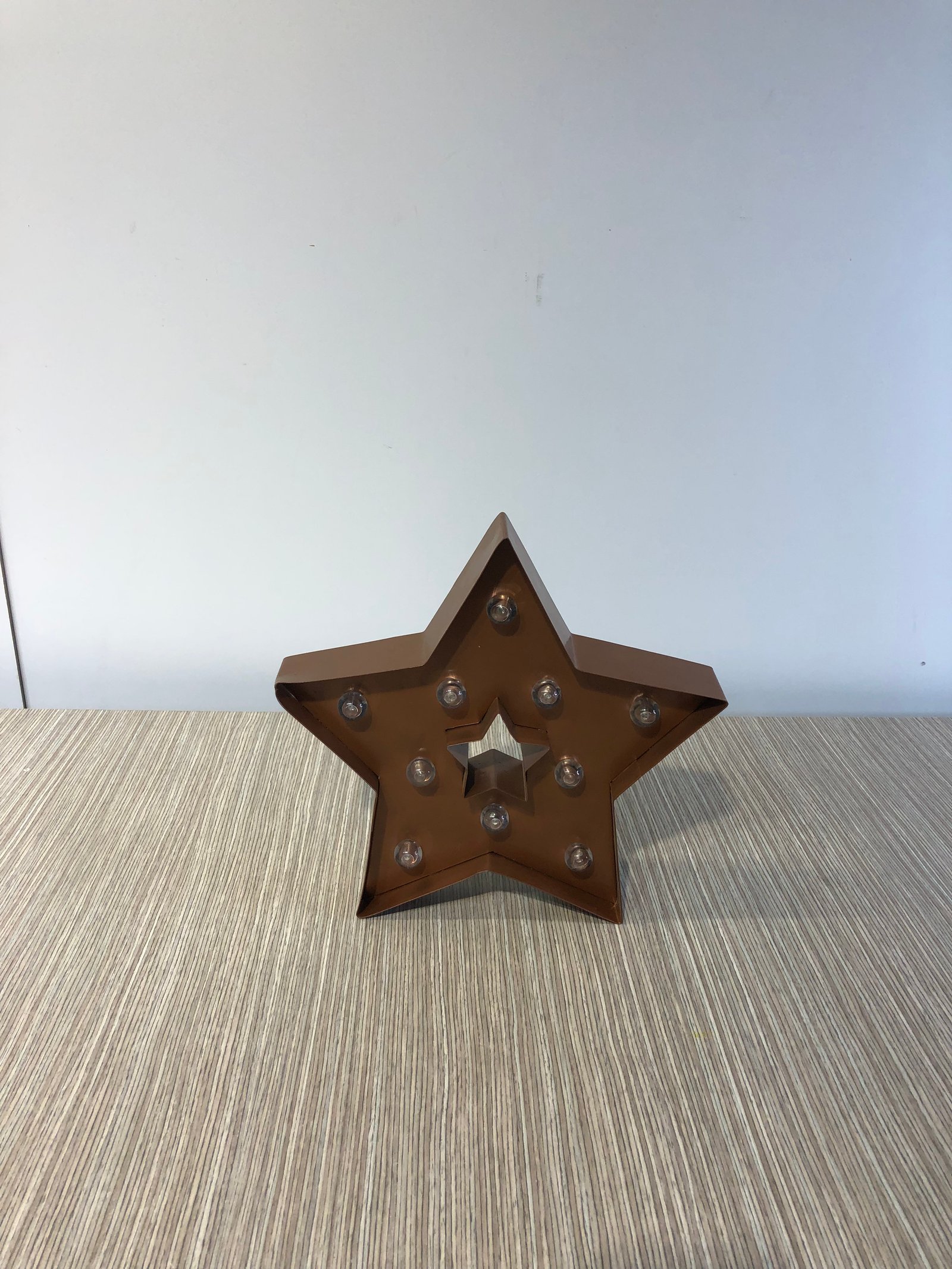 Estrella Metalica Cobre Con Luz