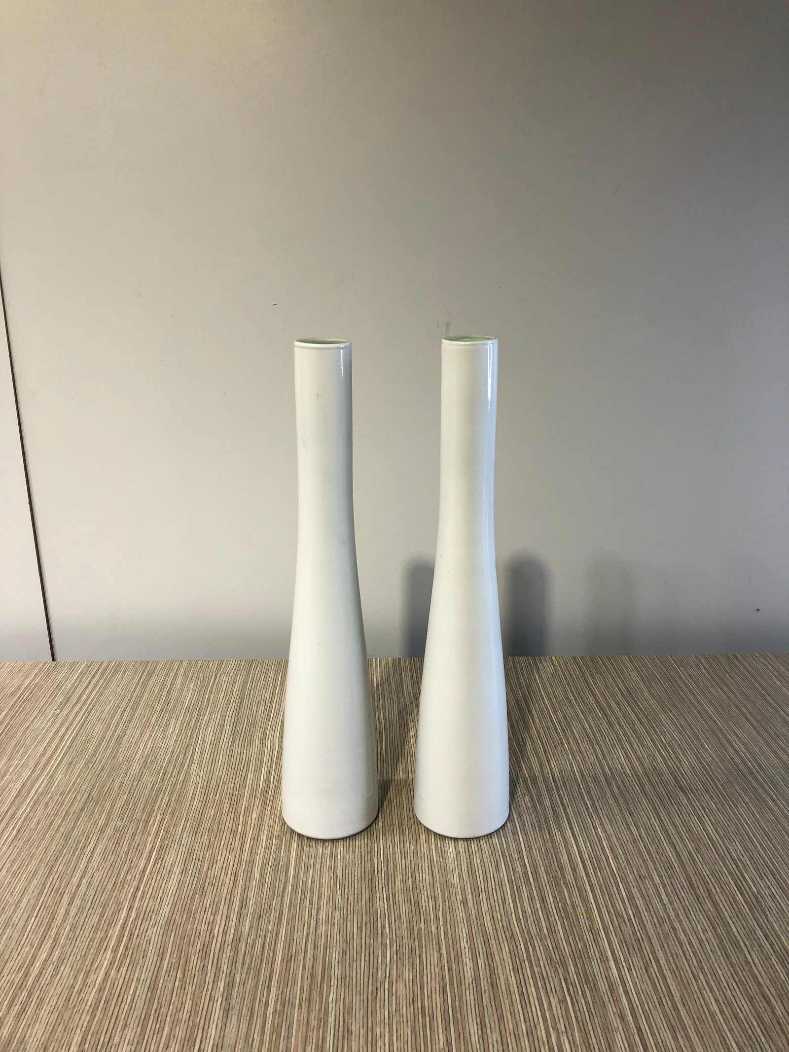 Jarron Blanco Ceramica Alto Delgado