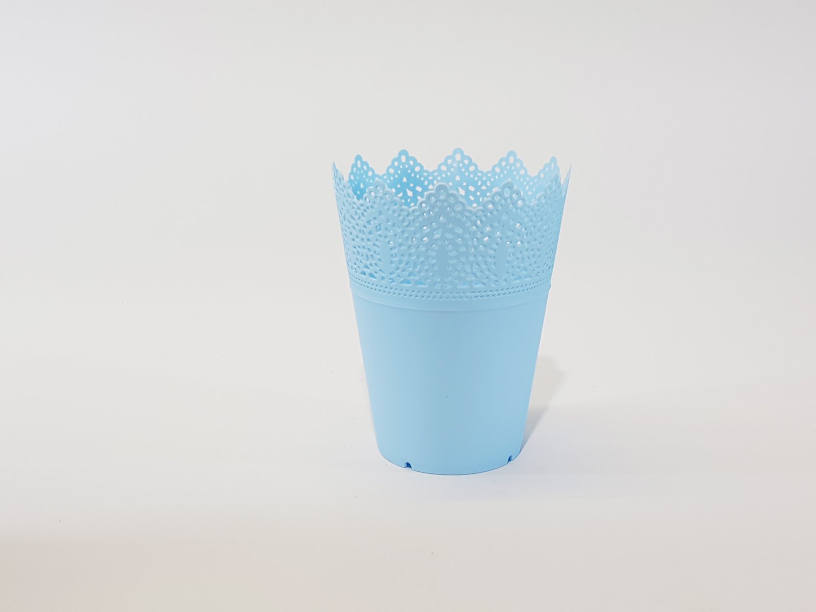 Matero Plastico Azul Borde Encaje