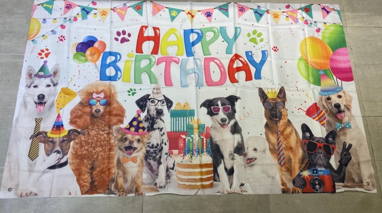 Lona Happy Birthday Perros